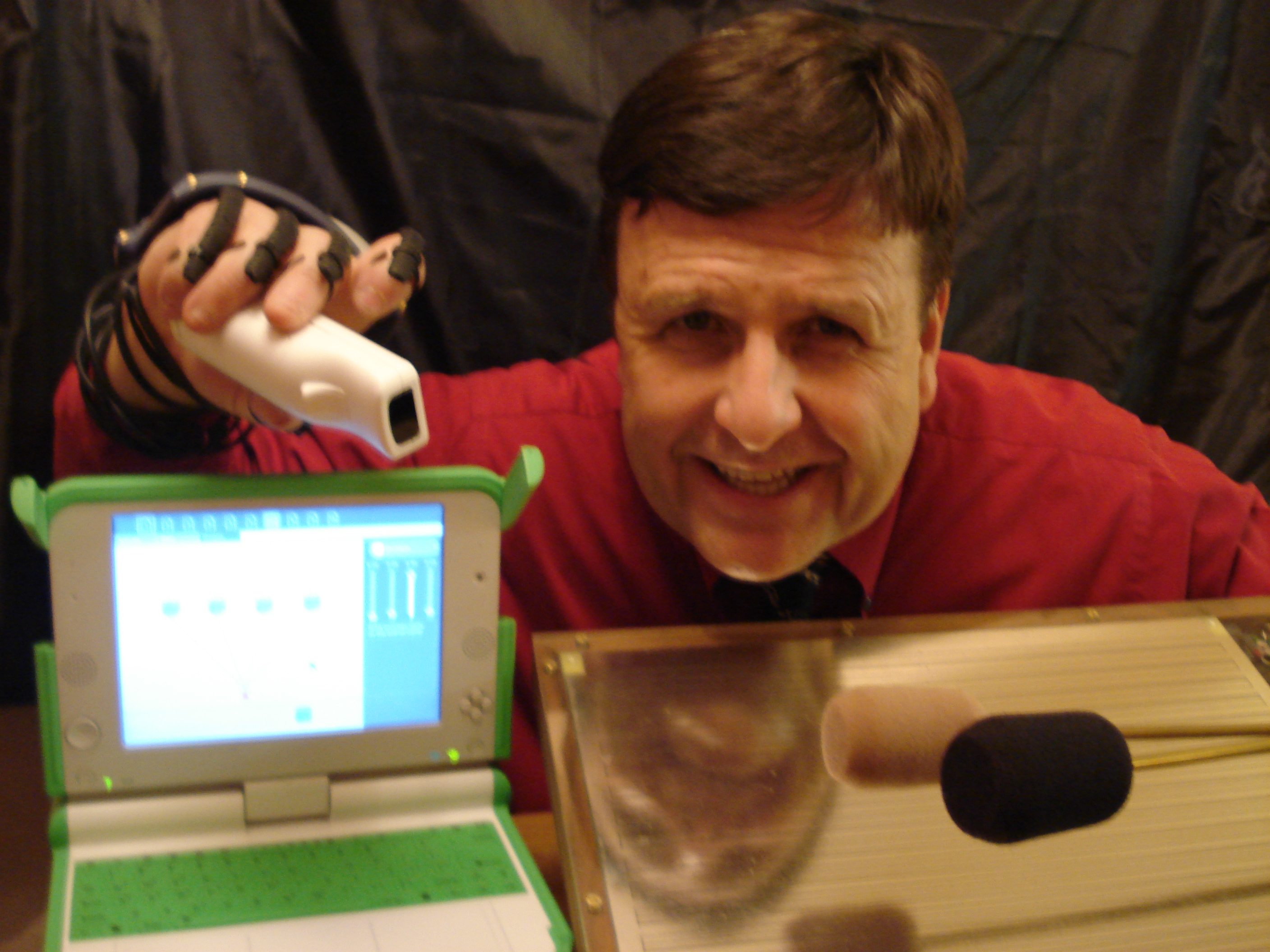 OLPC wiiMote P5Glove Radio Baton full rig